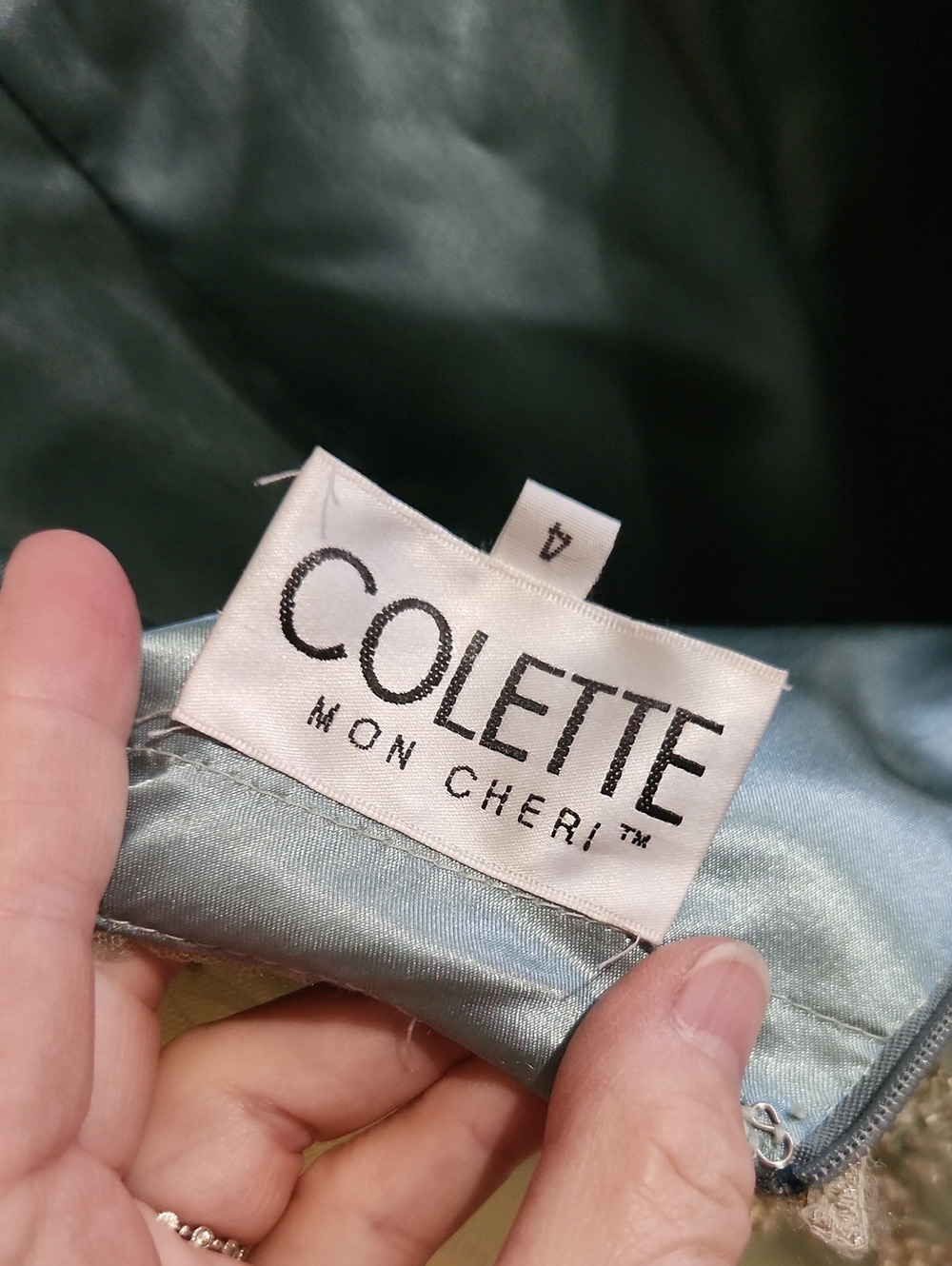 Colette Mon Cheri Women's  Satin Cotillion Evening Ball Cocktail Dress Sz 4 - Picture 3 of 16